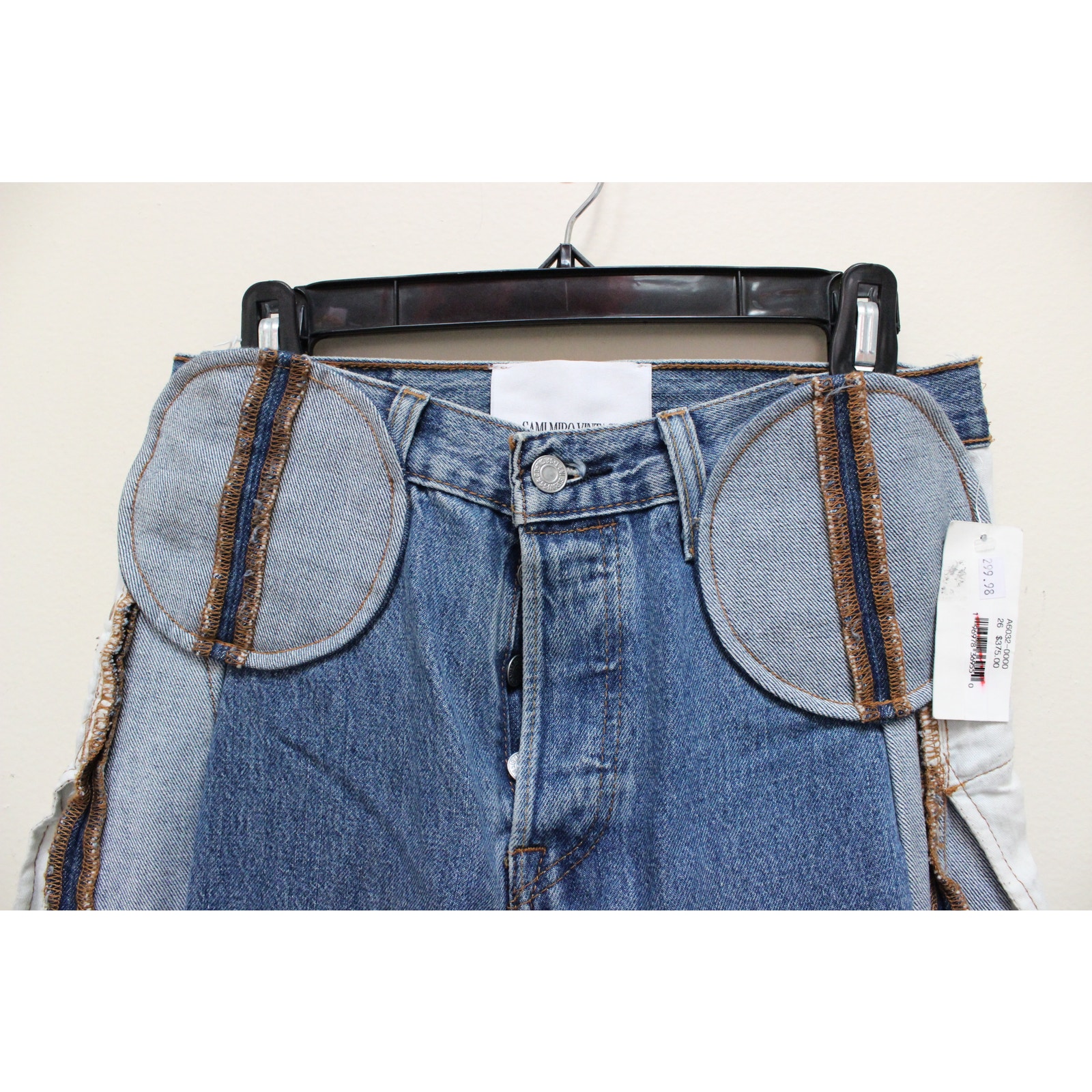 Nwt Sami Miro Vintage Levi's Constructed Denim Circle Pocket Jeans Size 26 — image 3 of 7